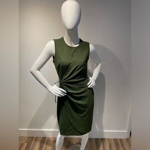 Olive green wrap dress